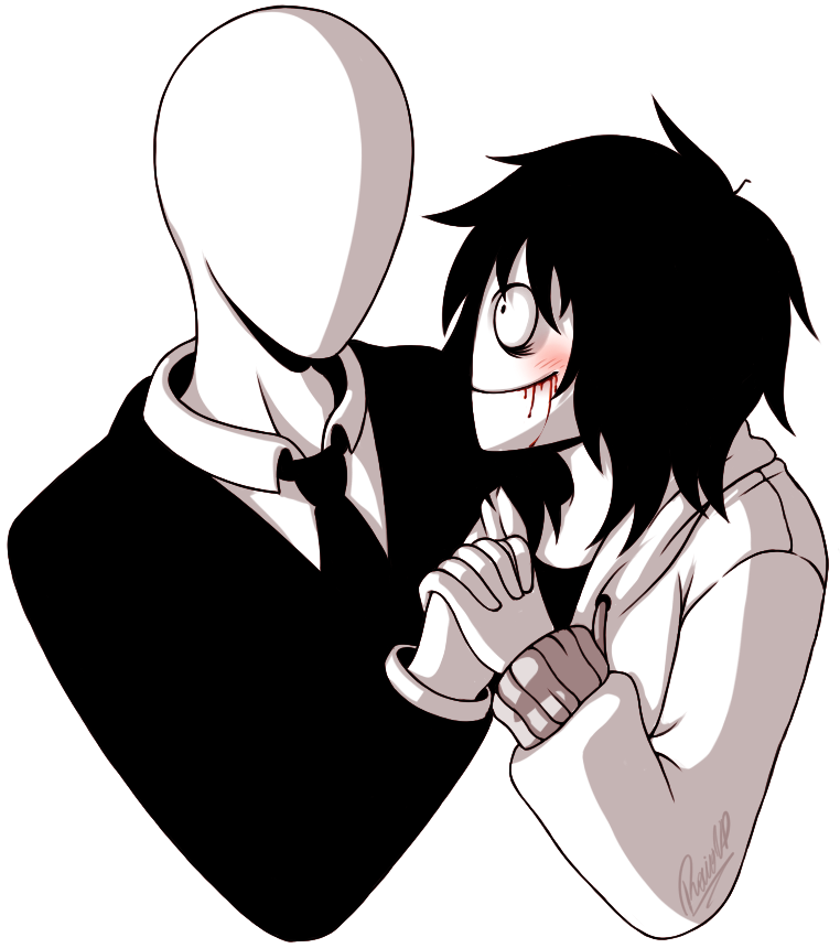 Slender Manand Admirer Artwork PNG