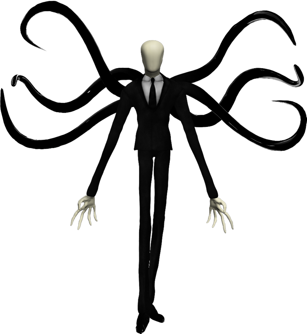 Slender_ Man_ Figure_with_ Tentacles PNG