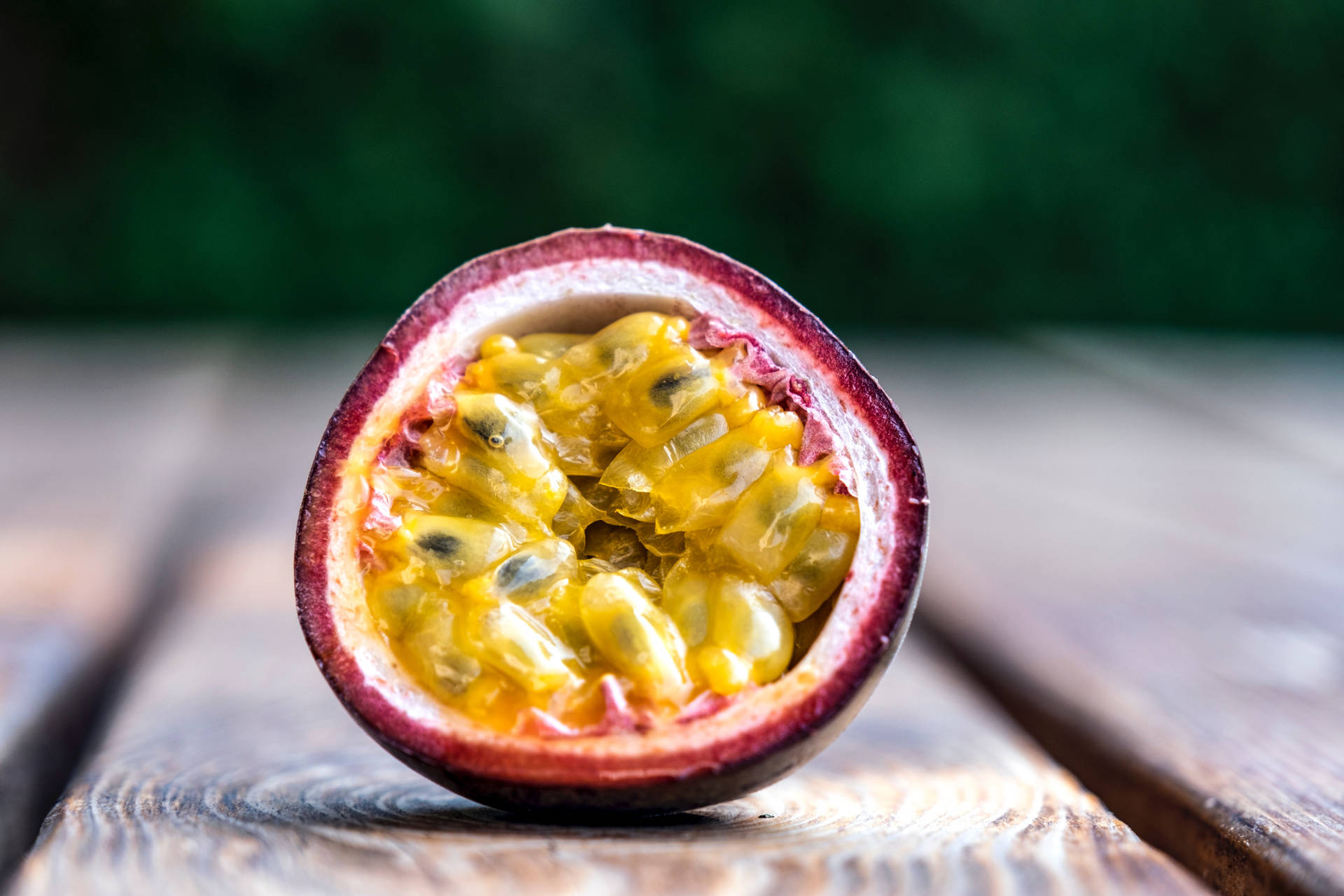 Slice Of Fresh Passion Fruit Pulps Wallpaper