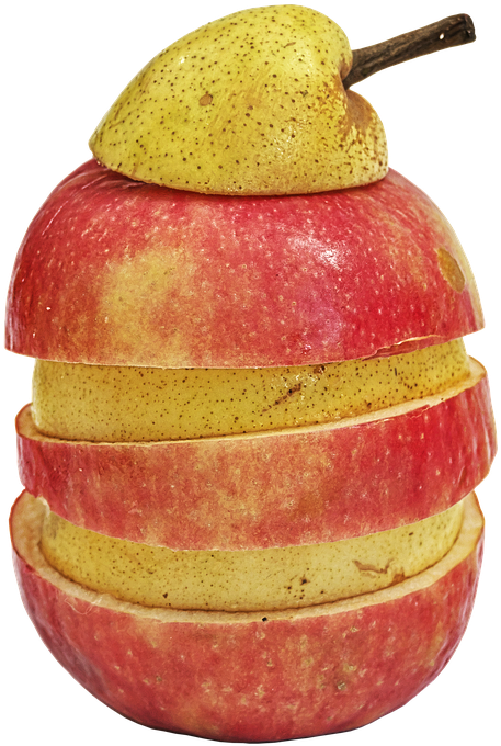 Sliced Apple Pear Hybrid Fruit PNG