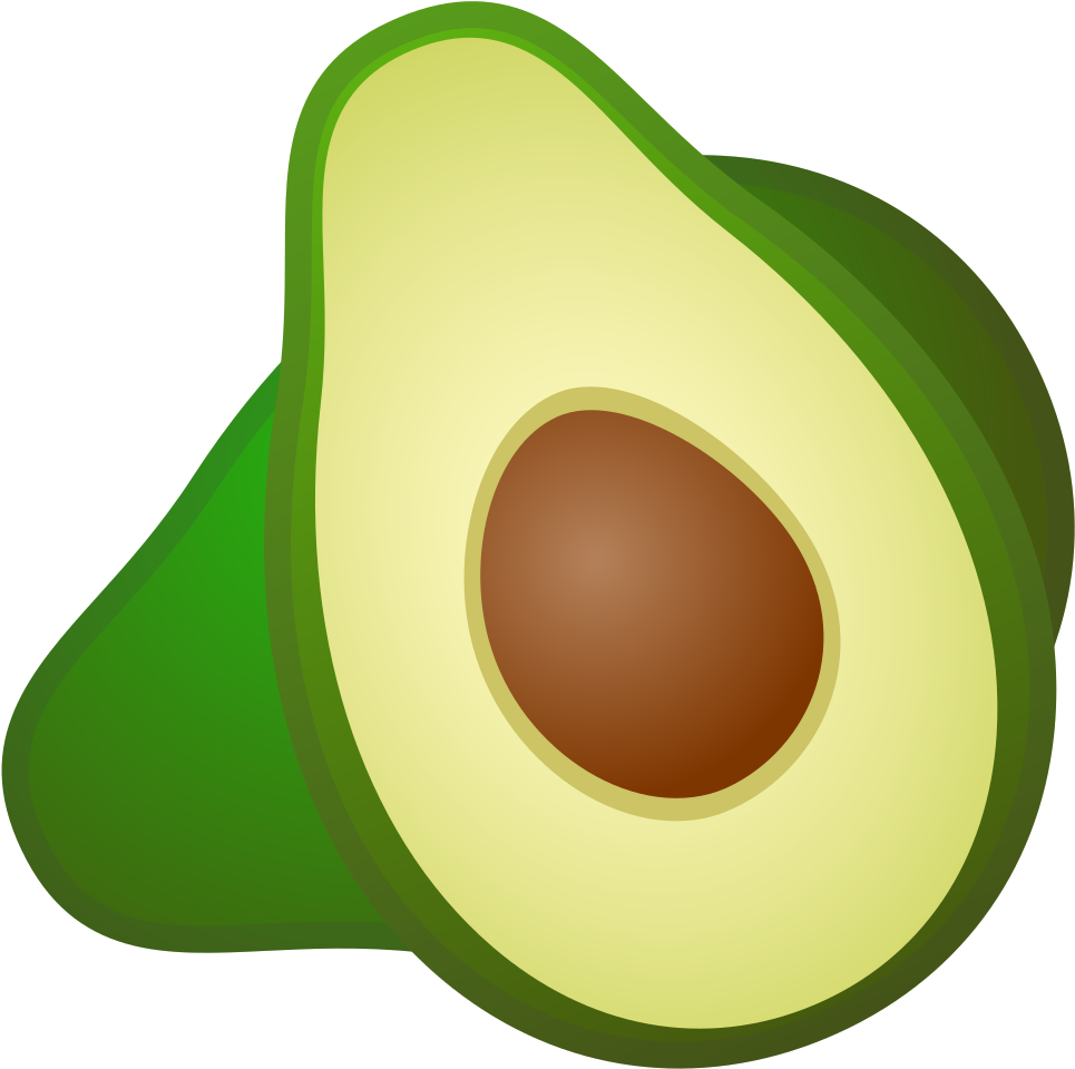 Sliced Avocado Vector Illustration PNG