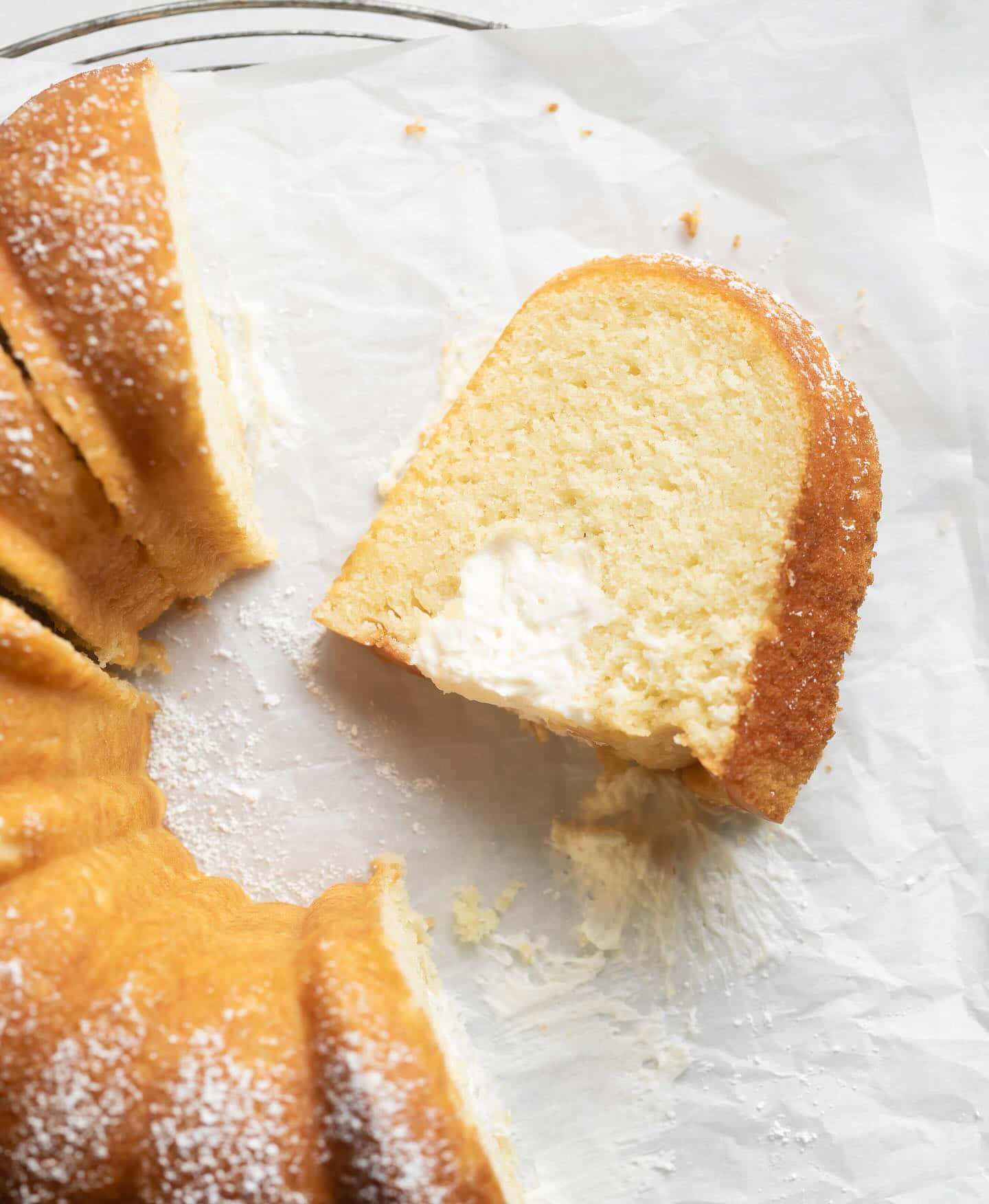 Sliced Bundt Cakewith Cream Filling Wallpaper