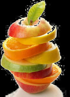 Sliced Fruit Tower Creative Composition PNG