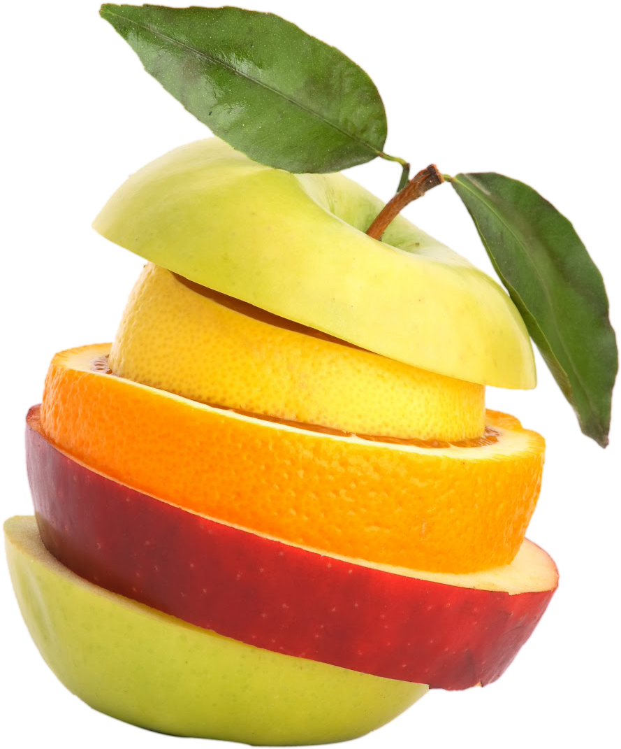 Sliced Fruit Tower Creative Composition PNG