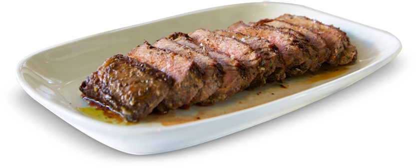 Sliced Grilled Steakon Plate PNG