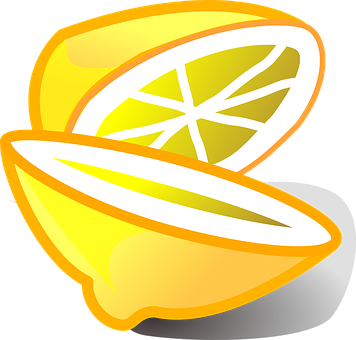 Sliced Lemon Vector Illustration PNG