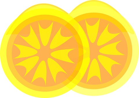 Sliced Lemon Vector Illustration PNG