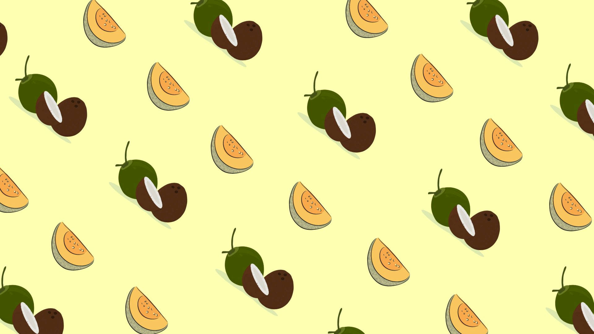 Download Sliced Melons And Coconuts Wallpaper | Wallpapers.com