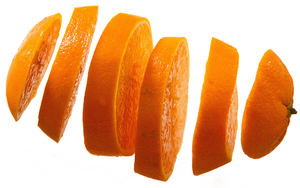 Sliced Orange Floating Sequence PNG