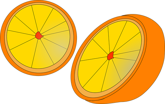 Sliced Orange Illustration PNG