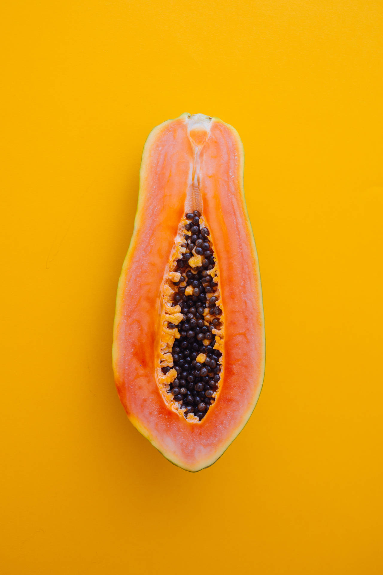 Frutade Papaya Cortada. Fondo de pantalla