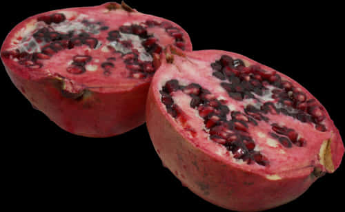 Sliced Pomegranate Fruit PNG