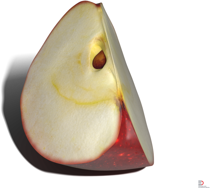 Sliced Red Apple Segment PNG