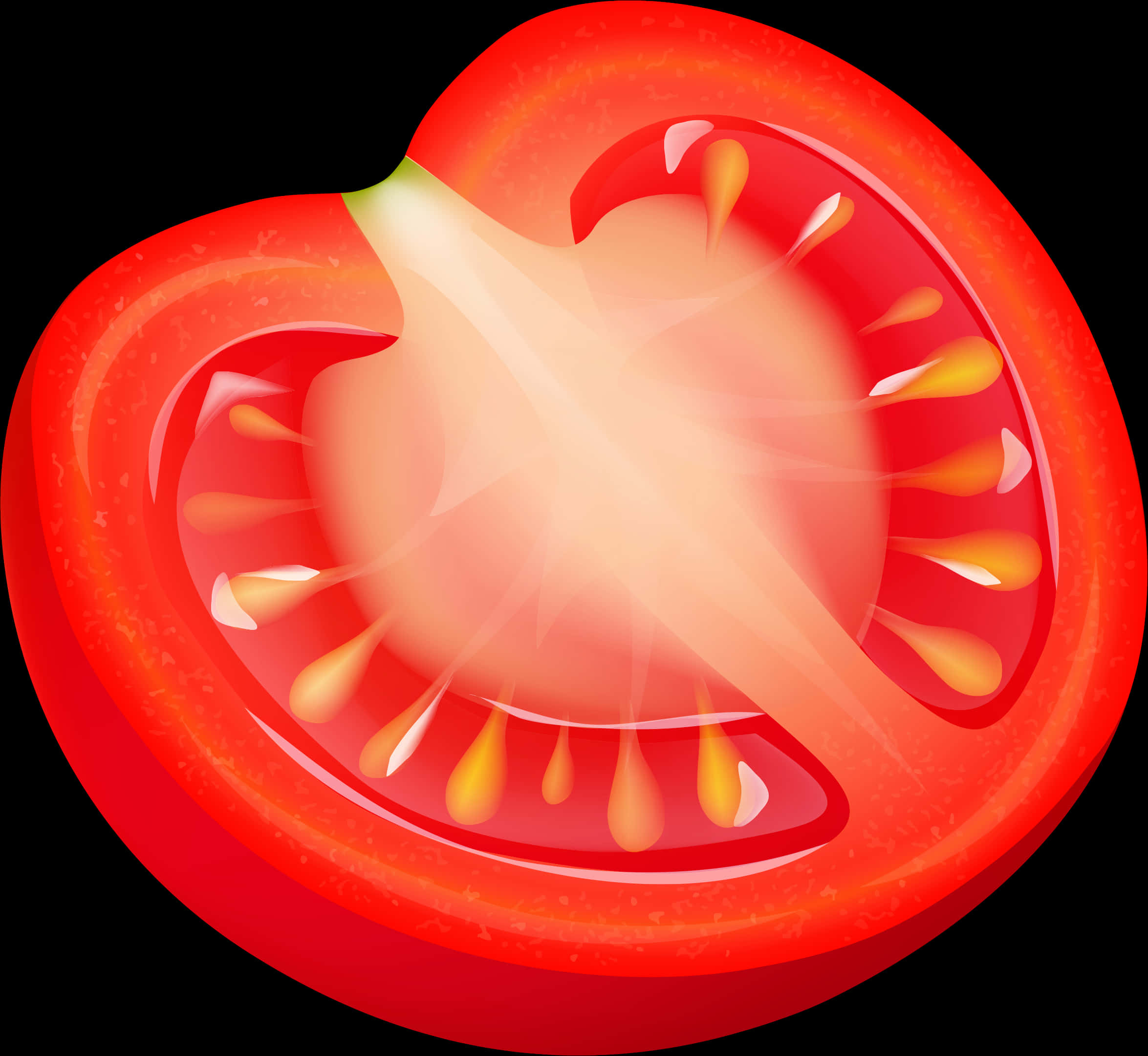 Sliced Tomato Cross Section PNG