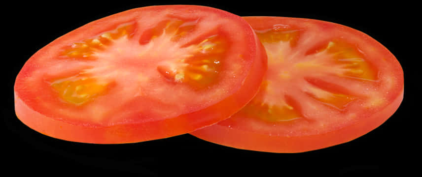 Sliced Tomatoon Black Background PNG