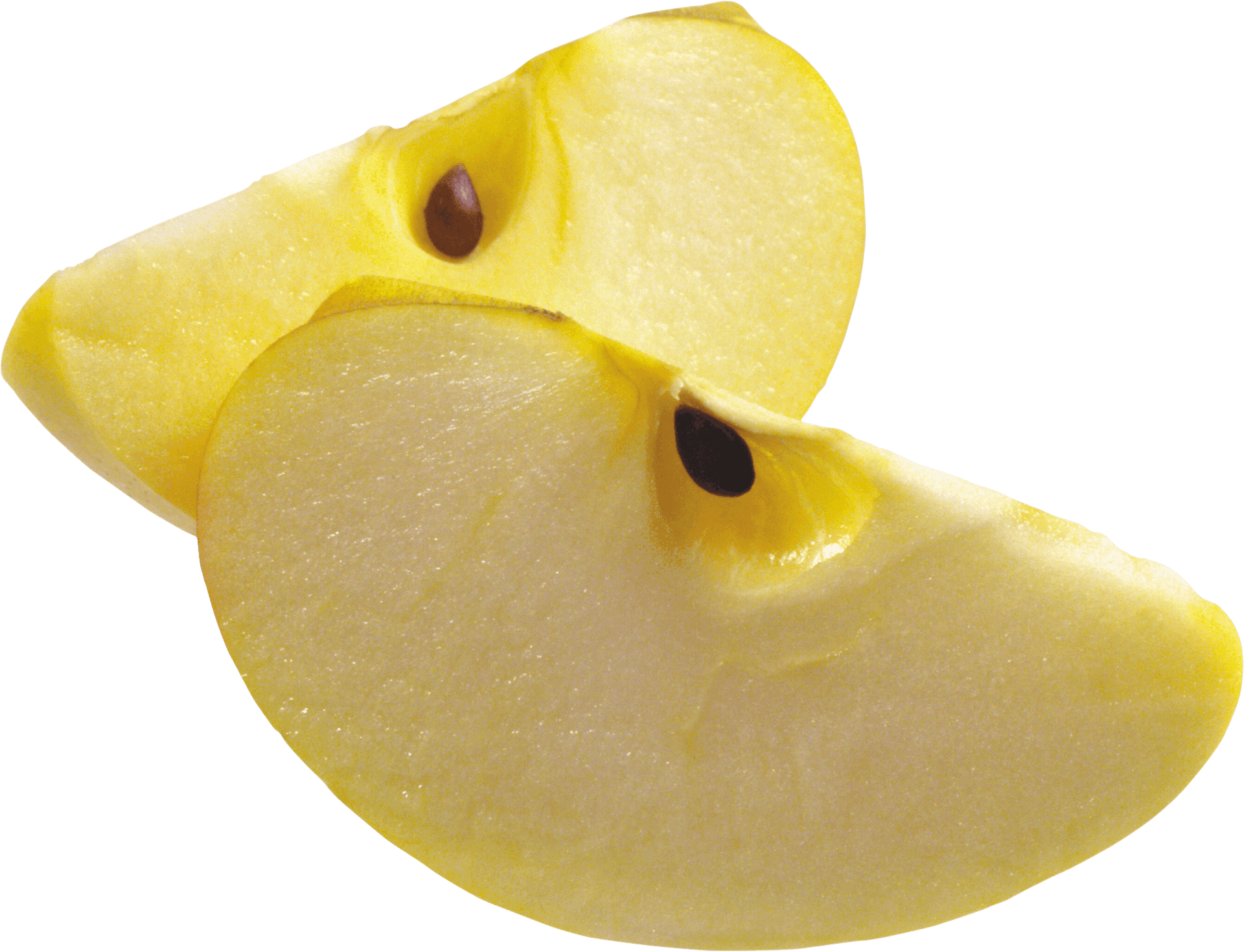 Sliced Yellow Apple Pieces PNG
