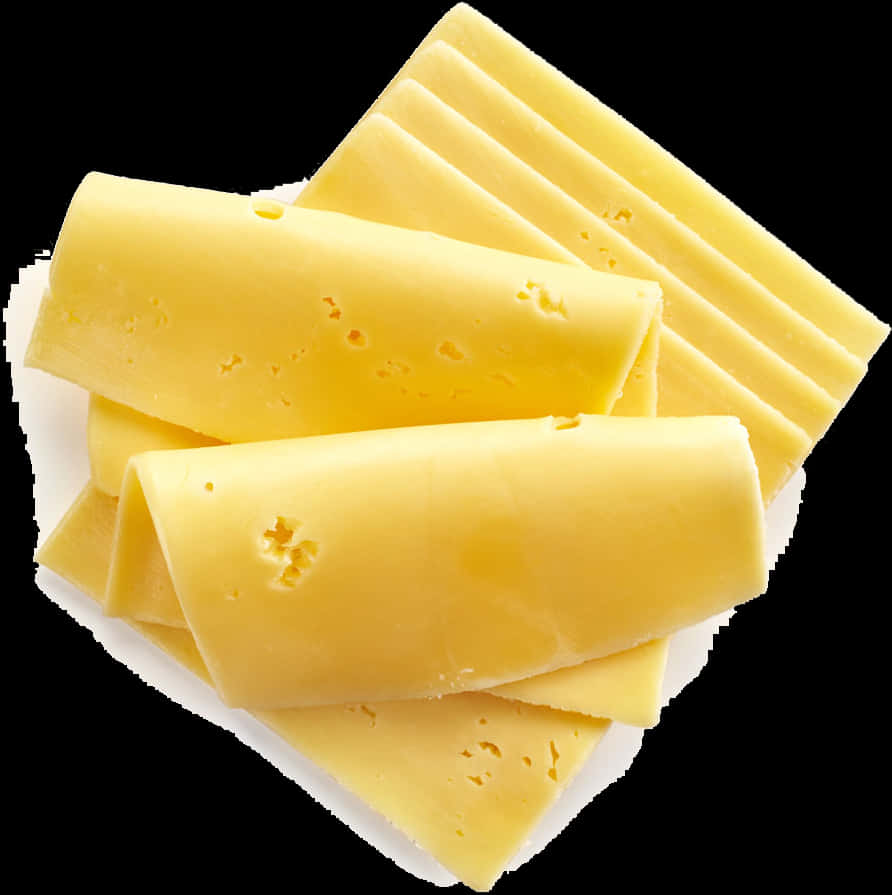 Sliced Yellow Cheese Stacked PNG