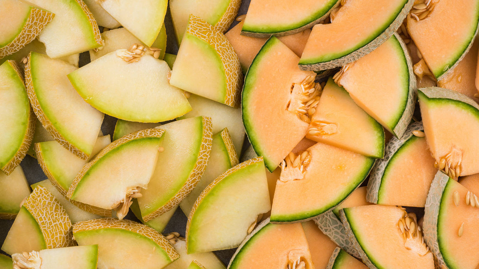 Slices Of Green And Brown Honeydew Melon Wallpaper