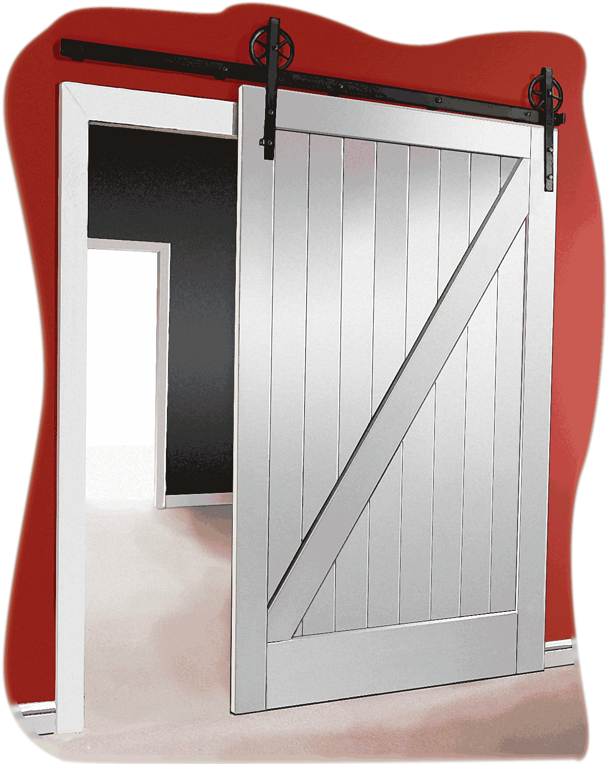 Sliding Barn Door Open Entrance PNG