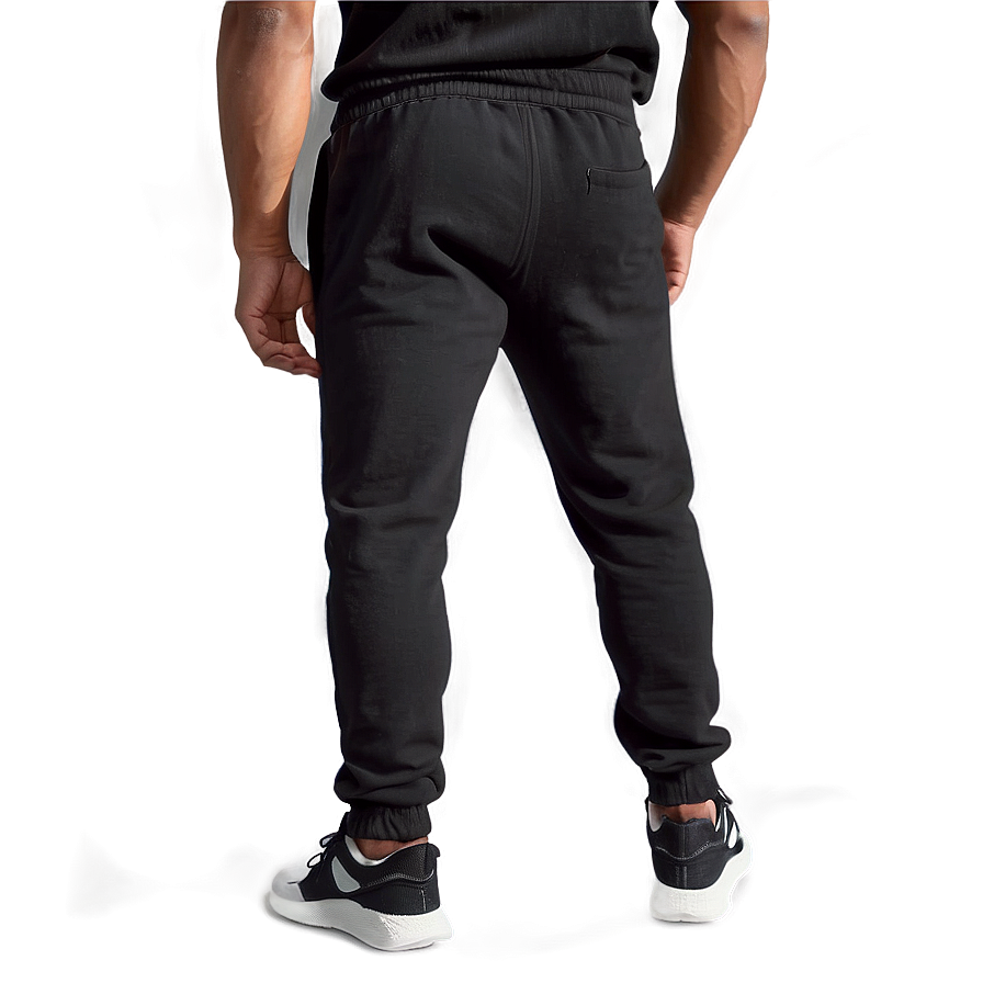 Slim Fit Black Sweatpants Png 06132024 PNG