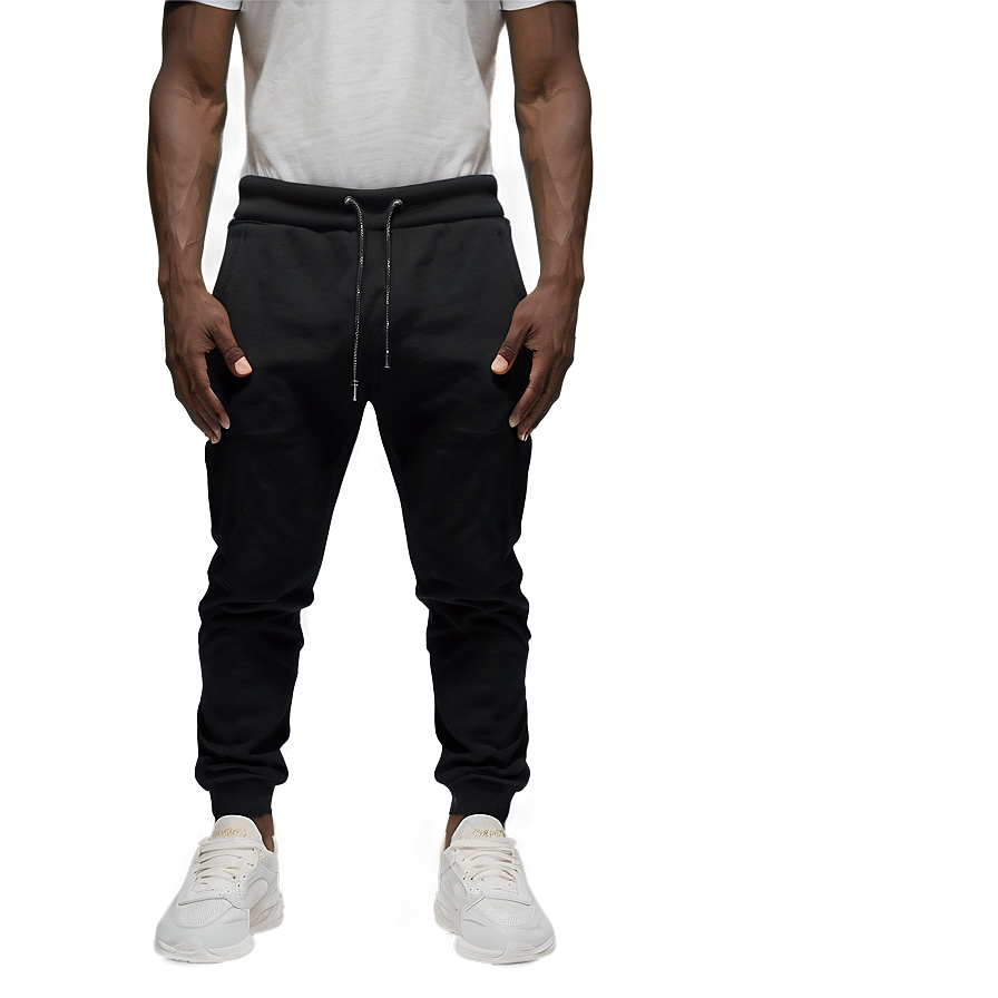 Slim Fit Black Sweatpants Png Ksi31 PNG