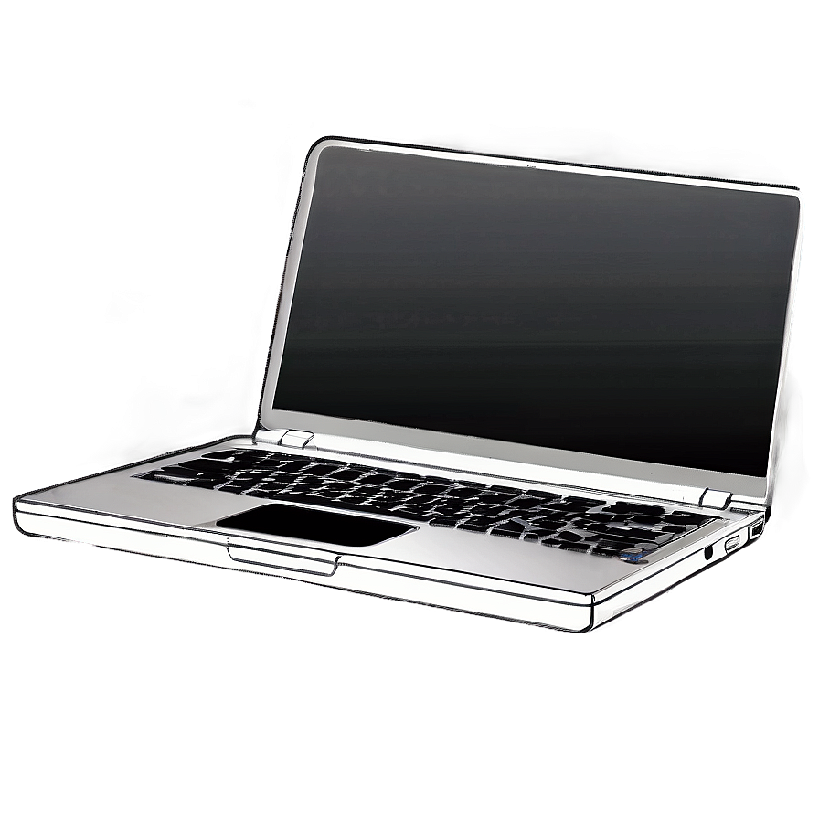Slim Laptop Outline Png Dgm60 PNG