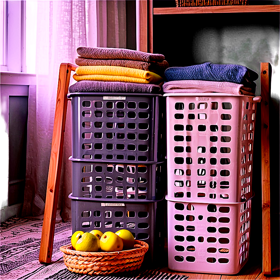 Slim Laundry Basket For Small Spaces Png Dgs PNG