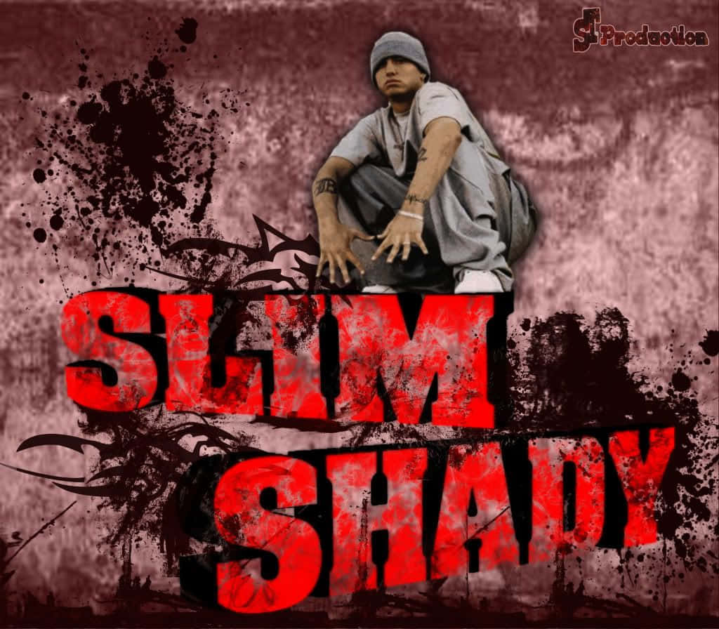 Slim Shady Eminem With Name Wallpaper