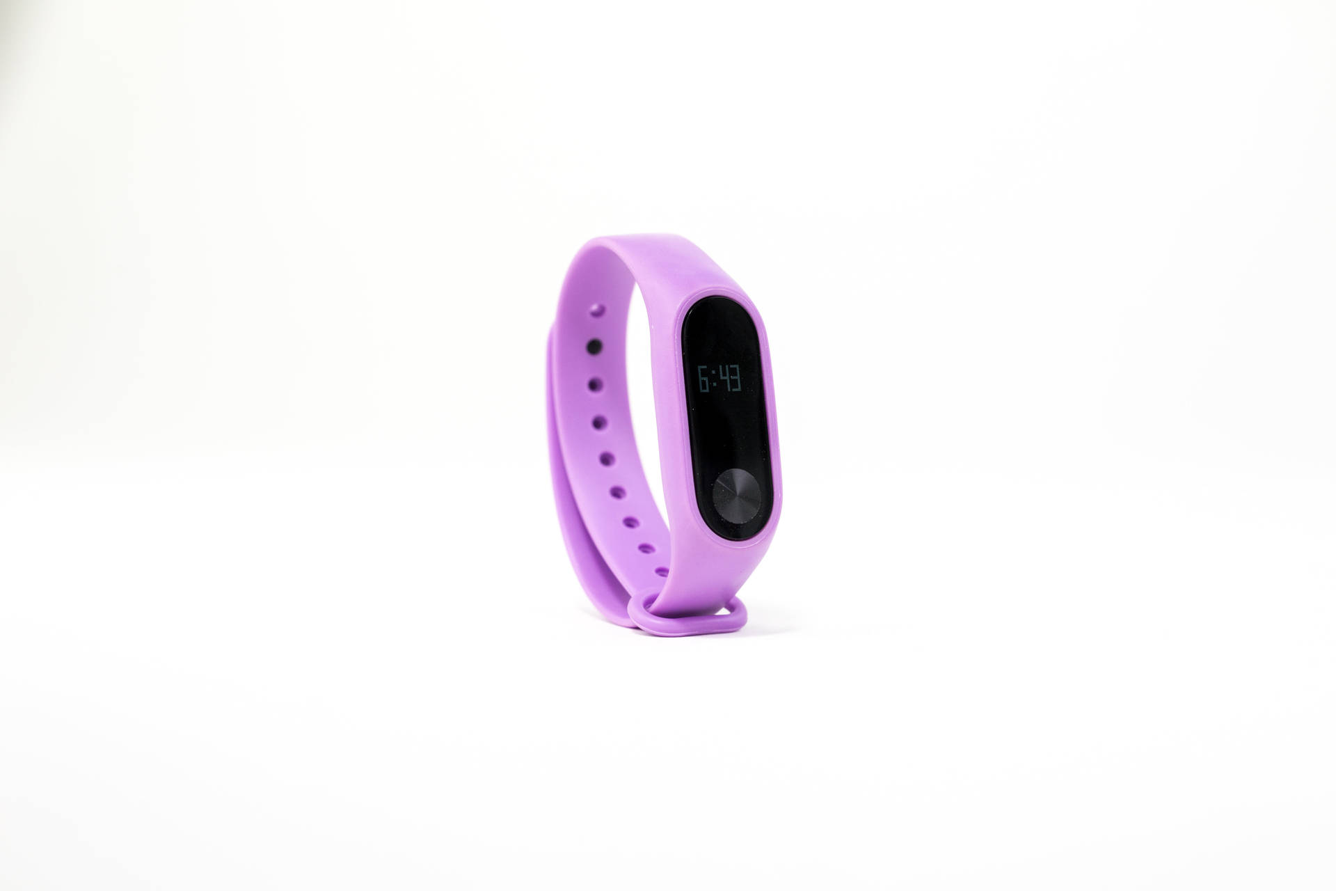 Slim Smartwatch With Purple Strap Wallpaper