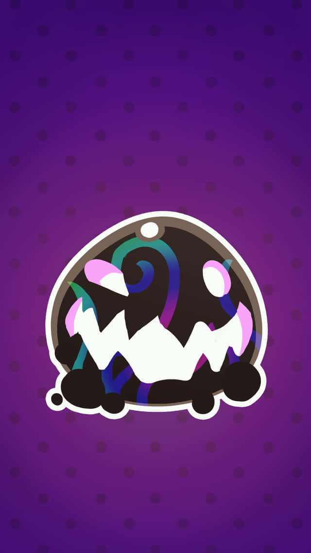 A Purple And Black Sticker With A Black And Purple Background Wallpaper