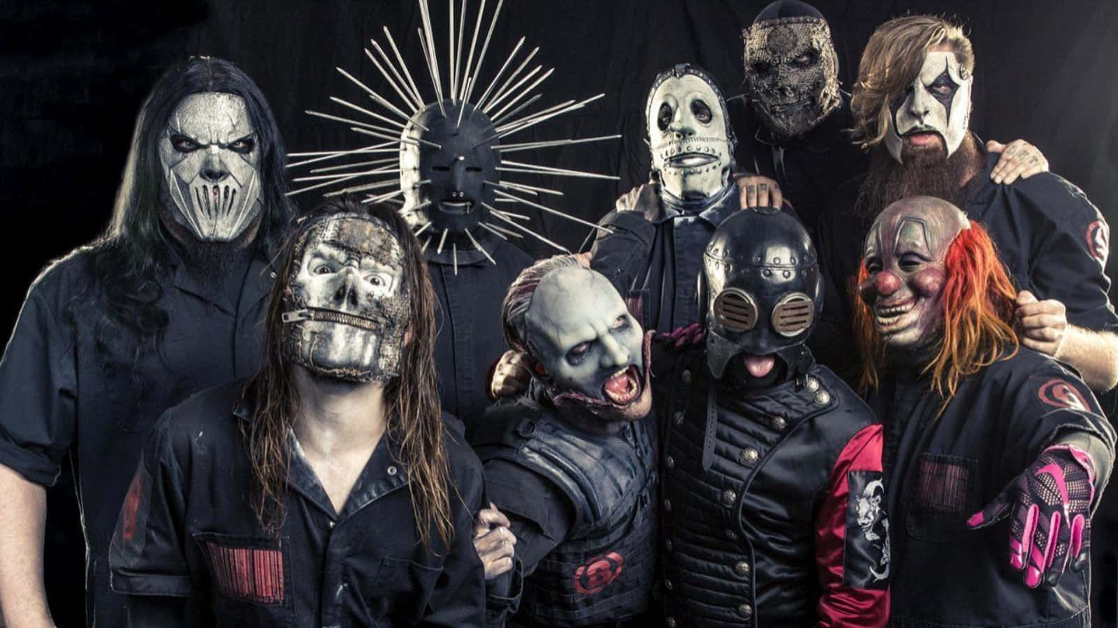 Slipknot Desktop Band Group With Mask Wallpaper