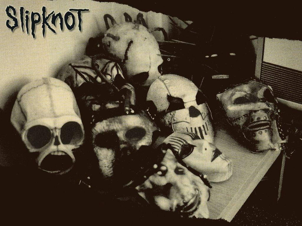 Slipknot Name And Mask Collection Background