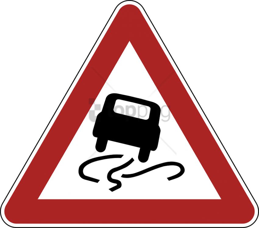 Slippery_ Road_ Warning_ Sign PNG