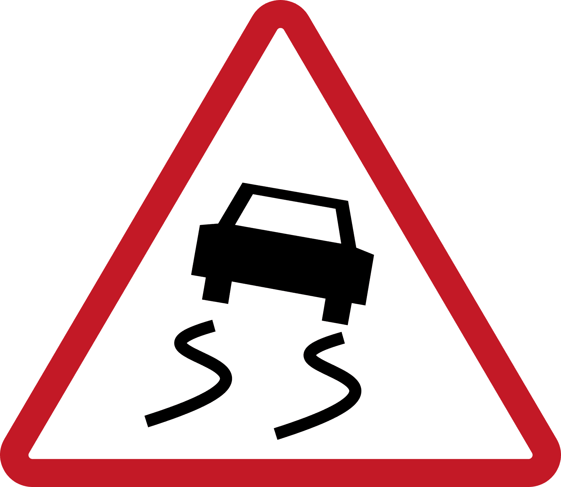 Slippery_ Road_ Warning_ Sign PNG
