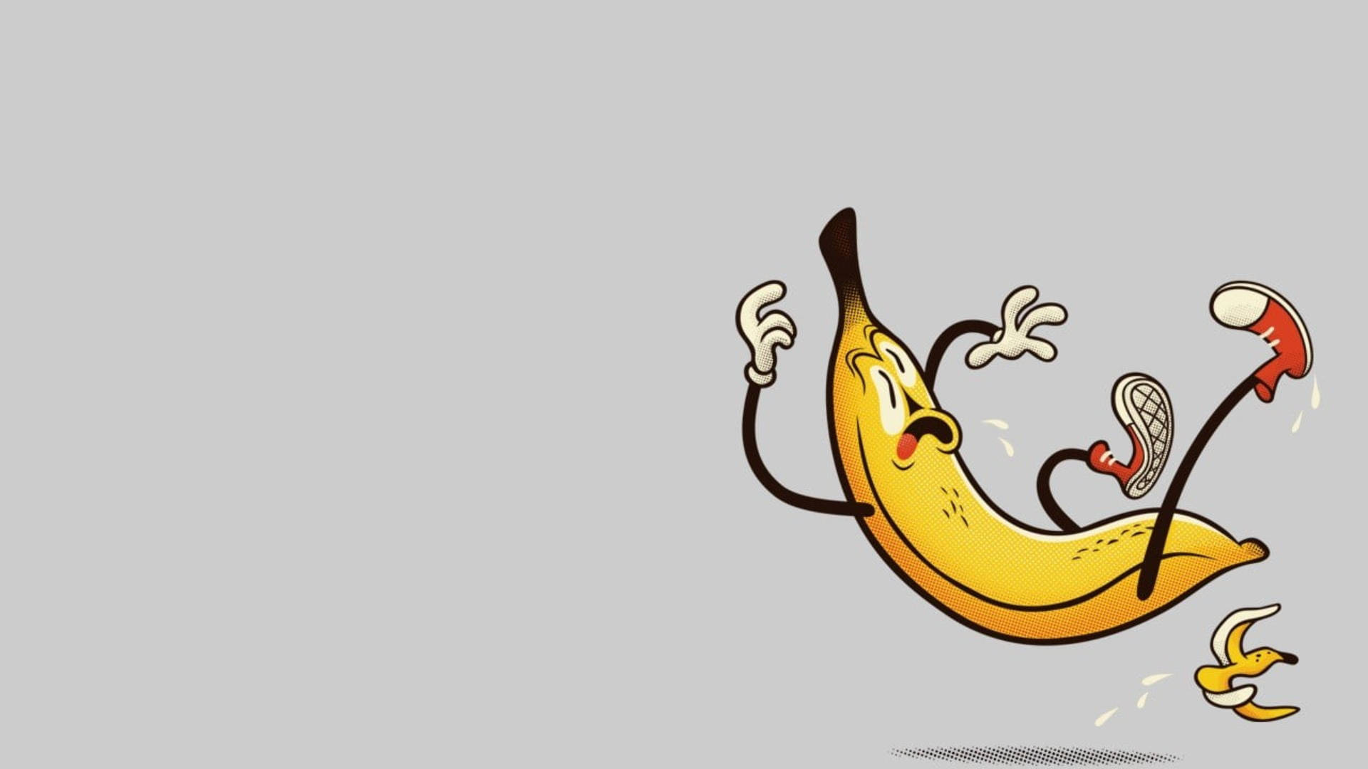 Slipping Banana Cartoon Wallpaper
