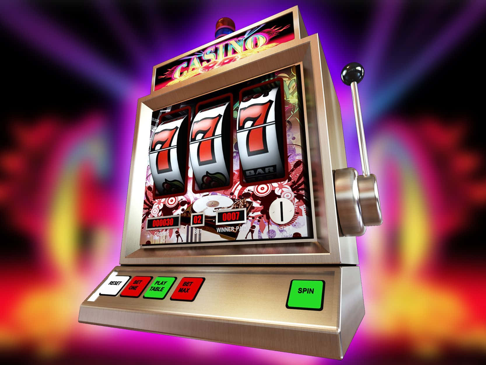 "Hit the jackpot with this classic and vibrant slot machine!"