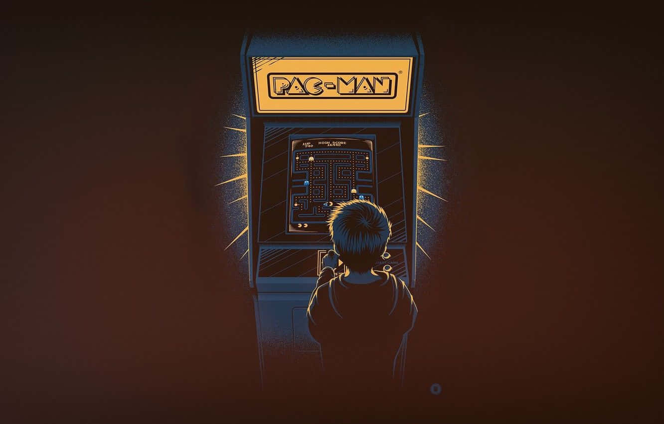 A Boy Is Playing A Game Of Pong