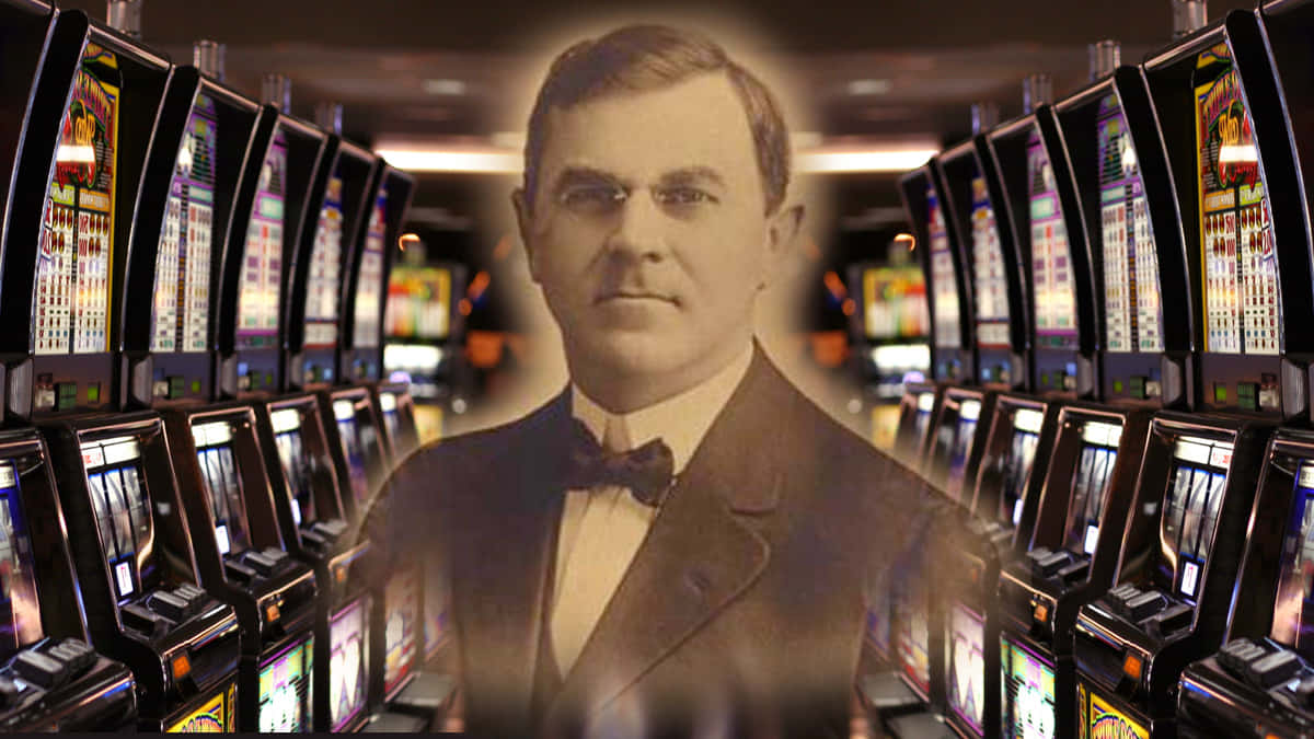 "Vibrant Array of Slot Machines at a Casino."