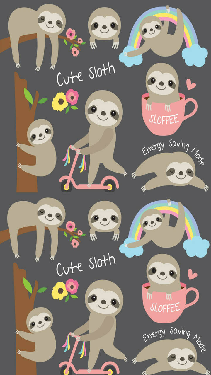 Sloth Aesthetic Clip Art Wallpaper