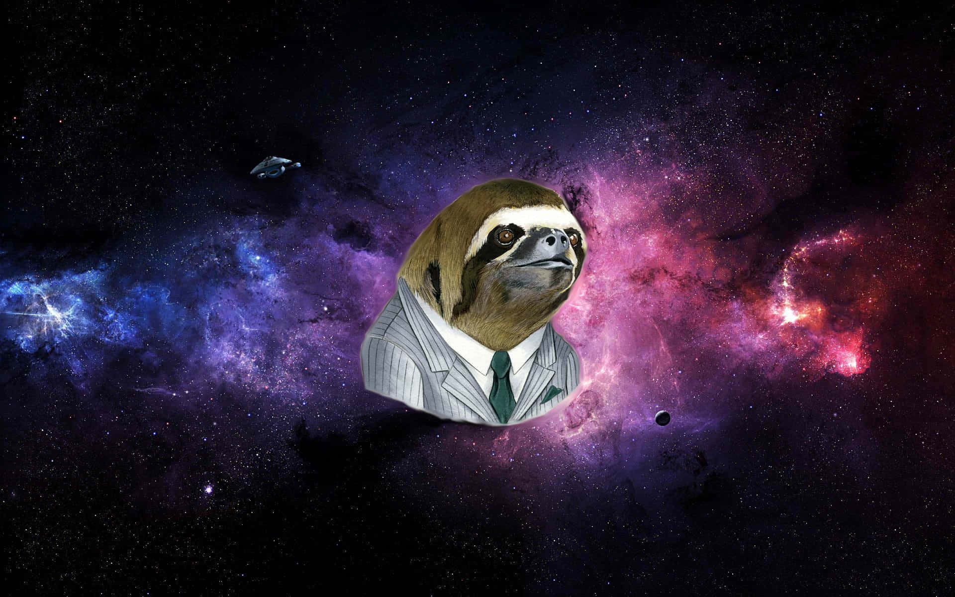 A Sloth In A Suit In Space