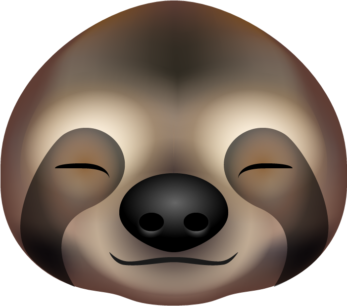 Sloth Emoji Smiling Face PNG