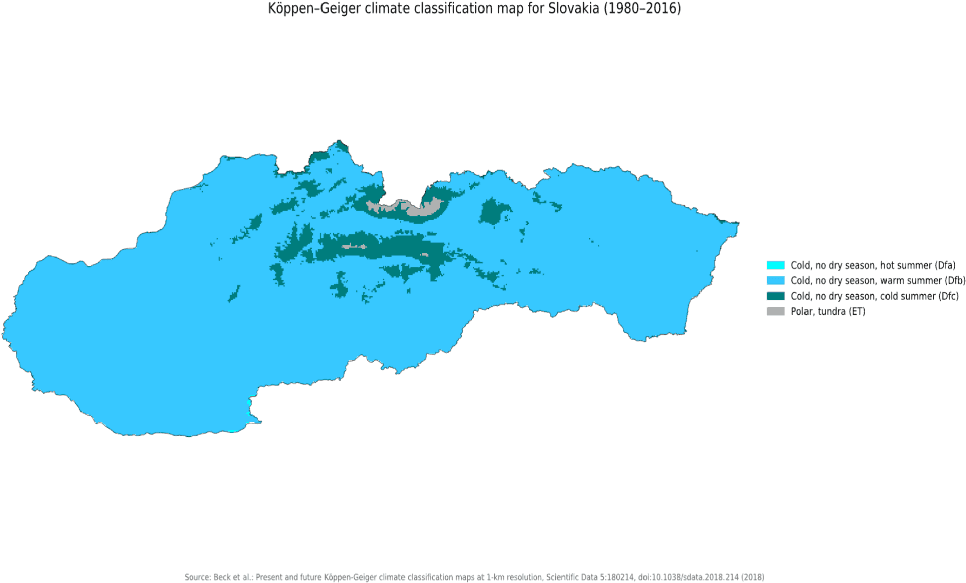 Slovakia Koppen Geiger Climate Map19802016 PNG