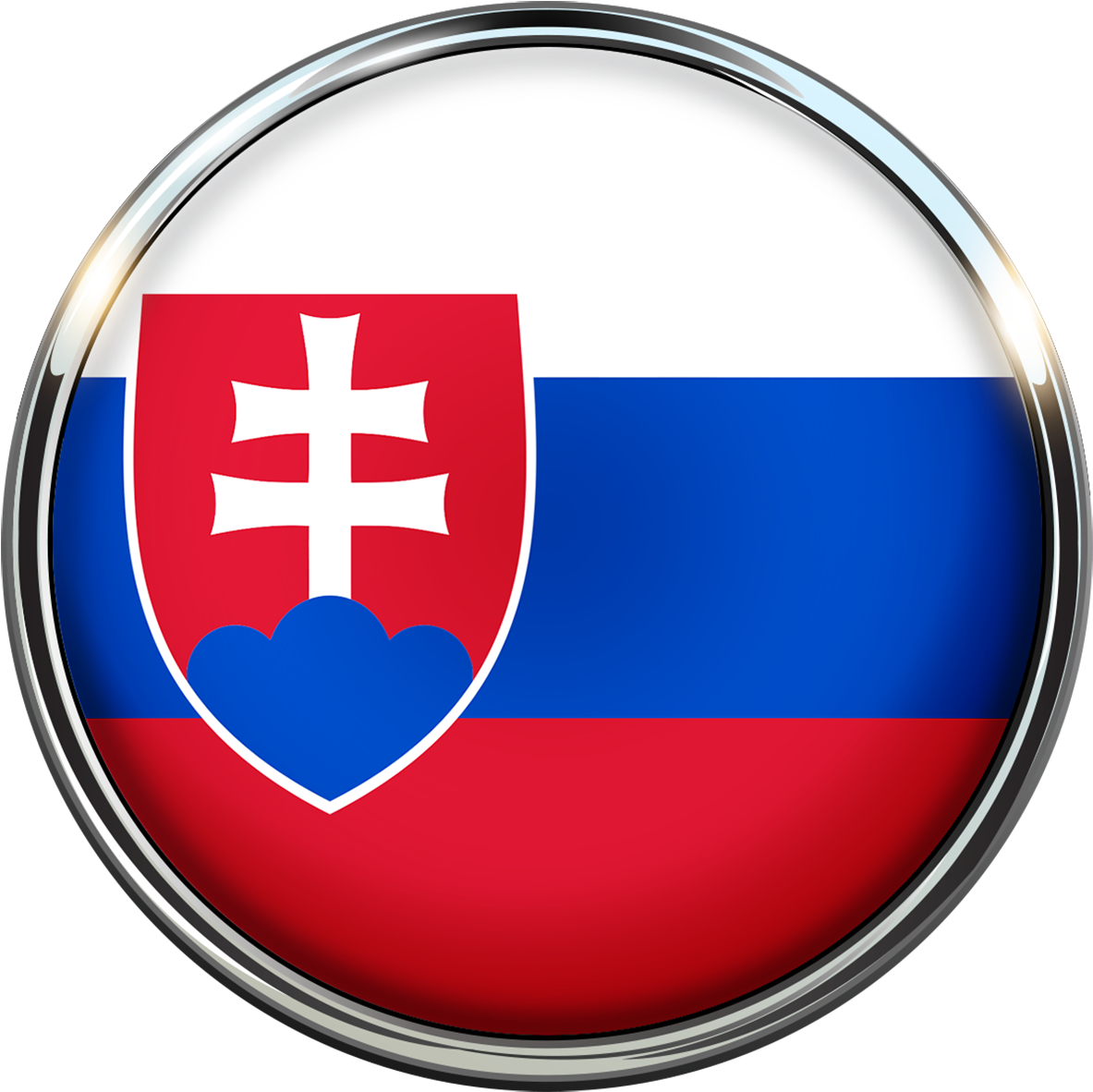 Slovakia National Emblem Button PNG