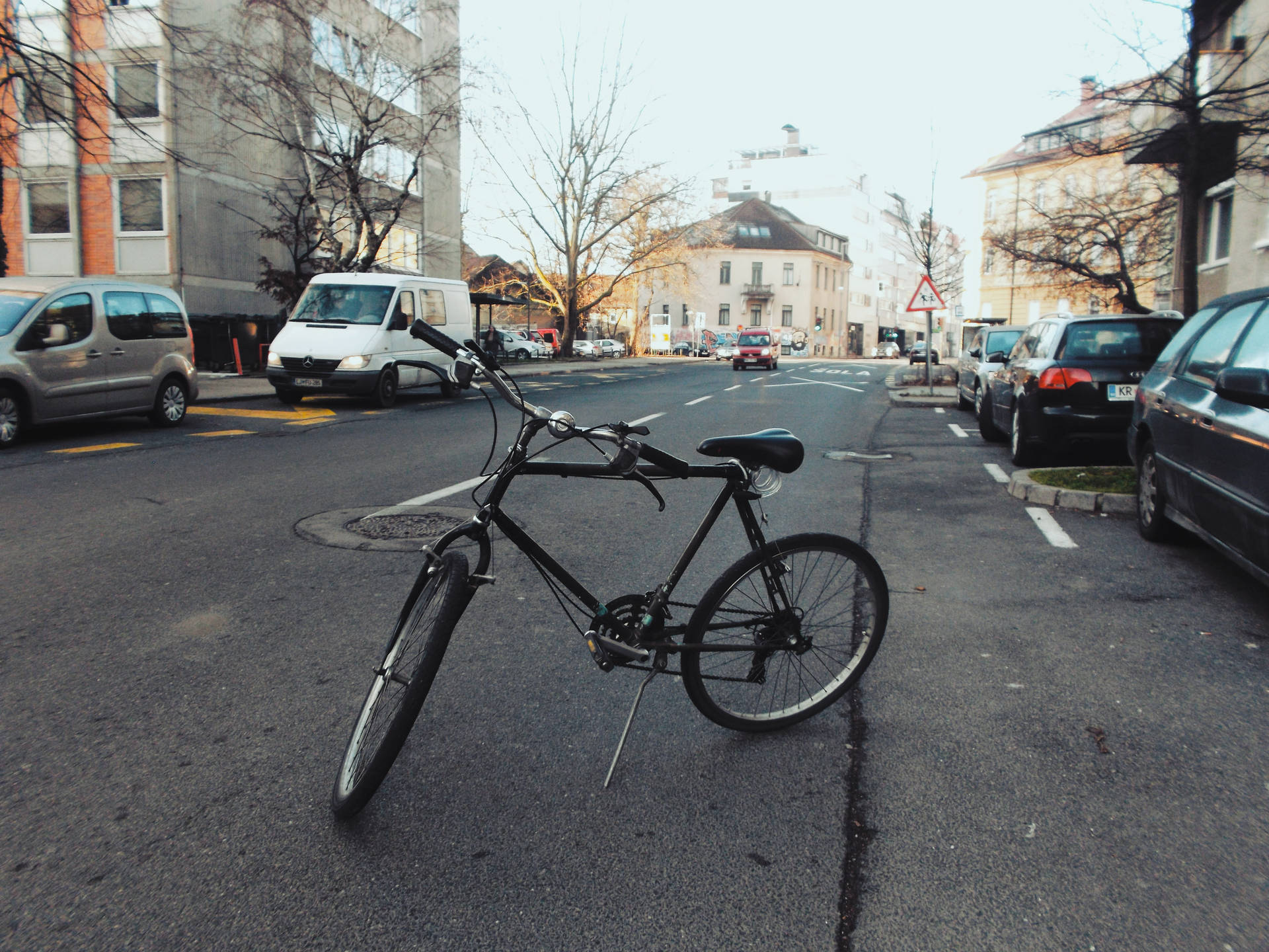 Slovenia Bicycle On Road Wallpaper