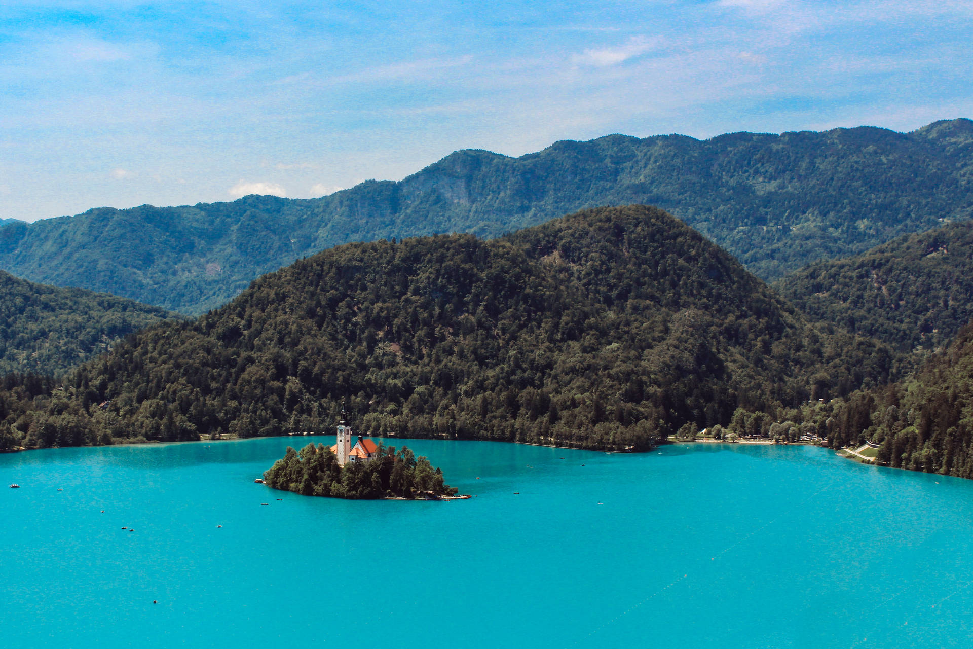 Slovenia Dark Turquoise Lake Bled Wallpaper