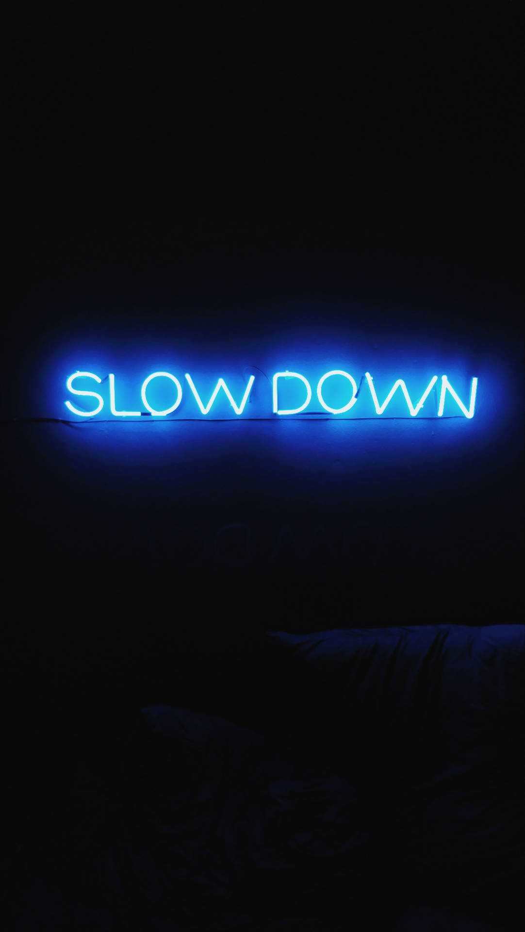 Slow Down Neon Sign Wallpaper