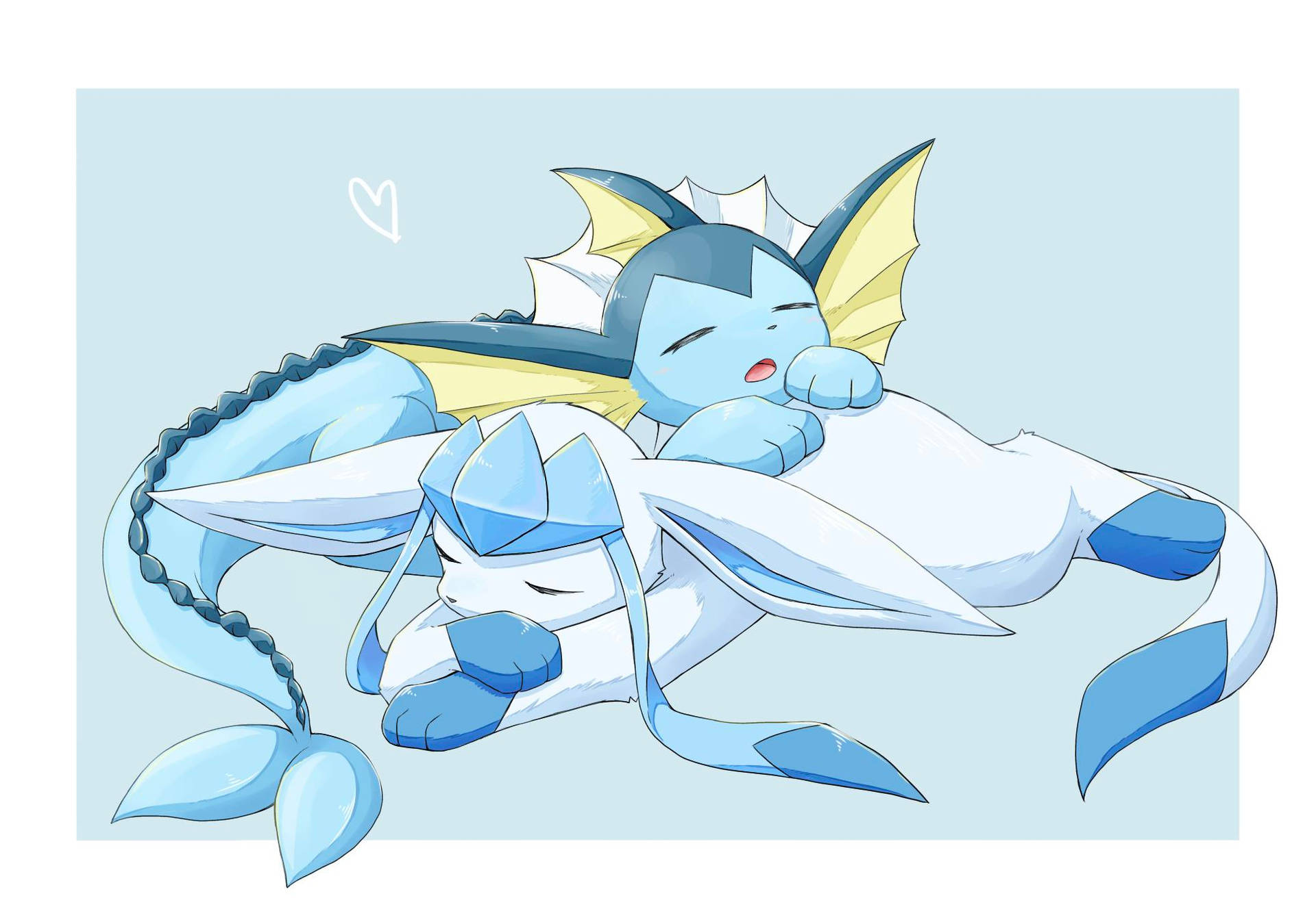 Slumped Glaceon And Vaporeon