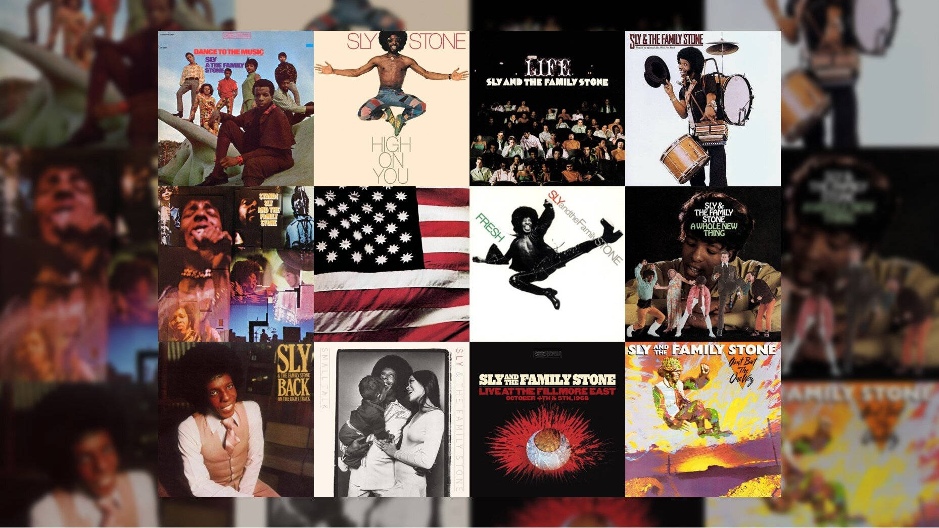 Sly And The Family Stone gennem årene Wallpaper