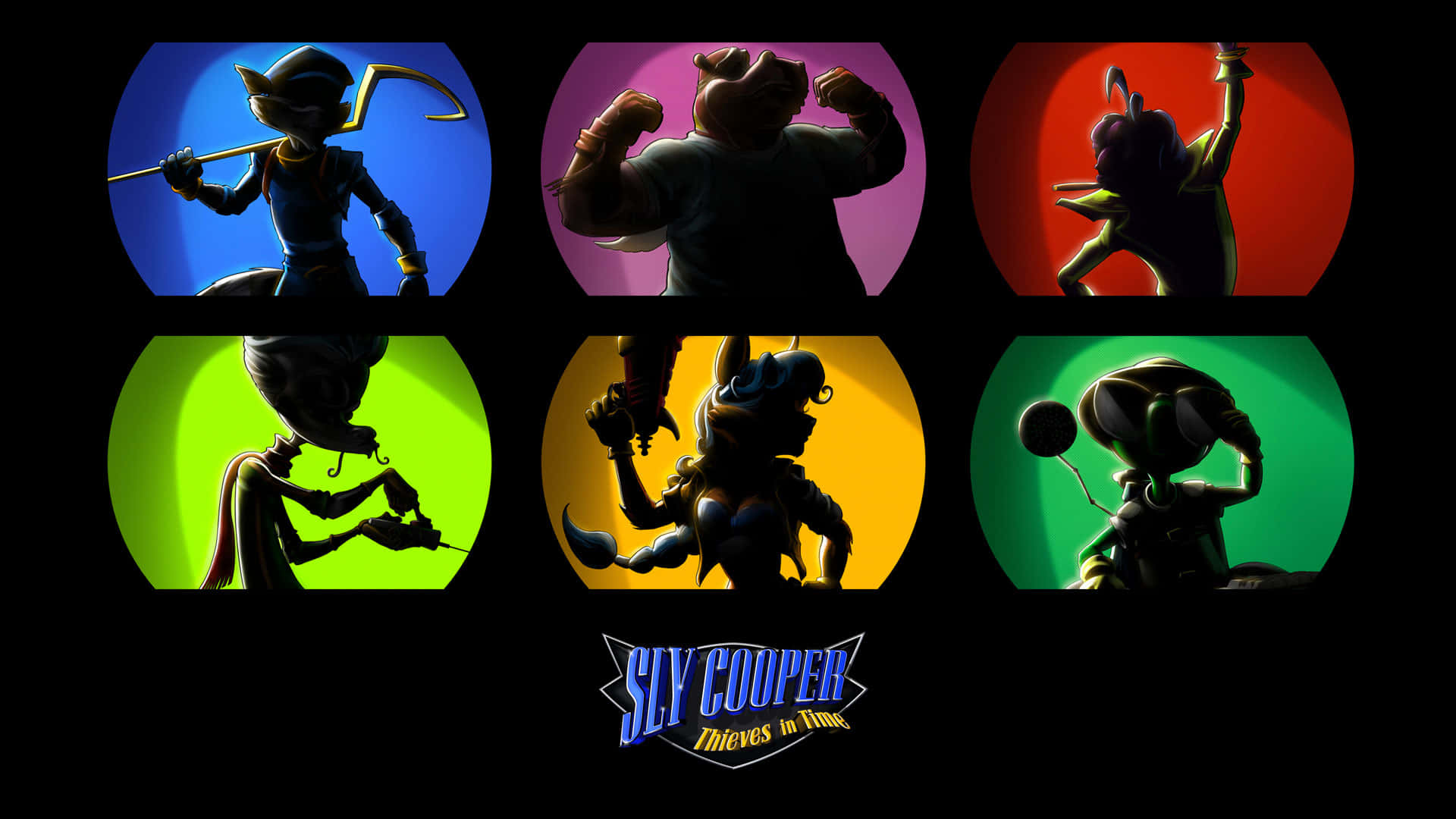 Sly Cooper Cast With Spotlight Wallpaper