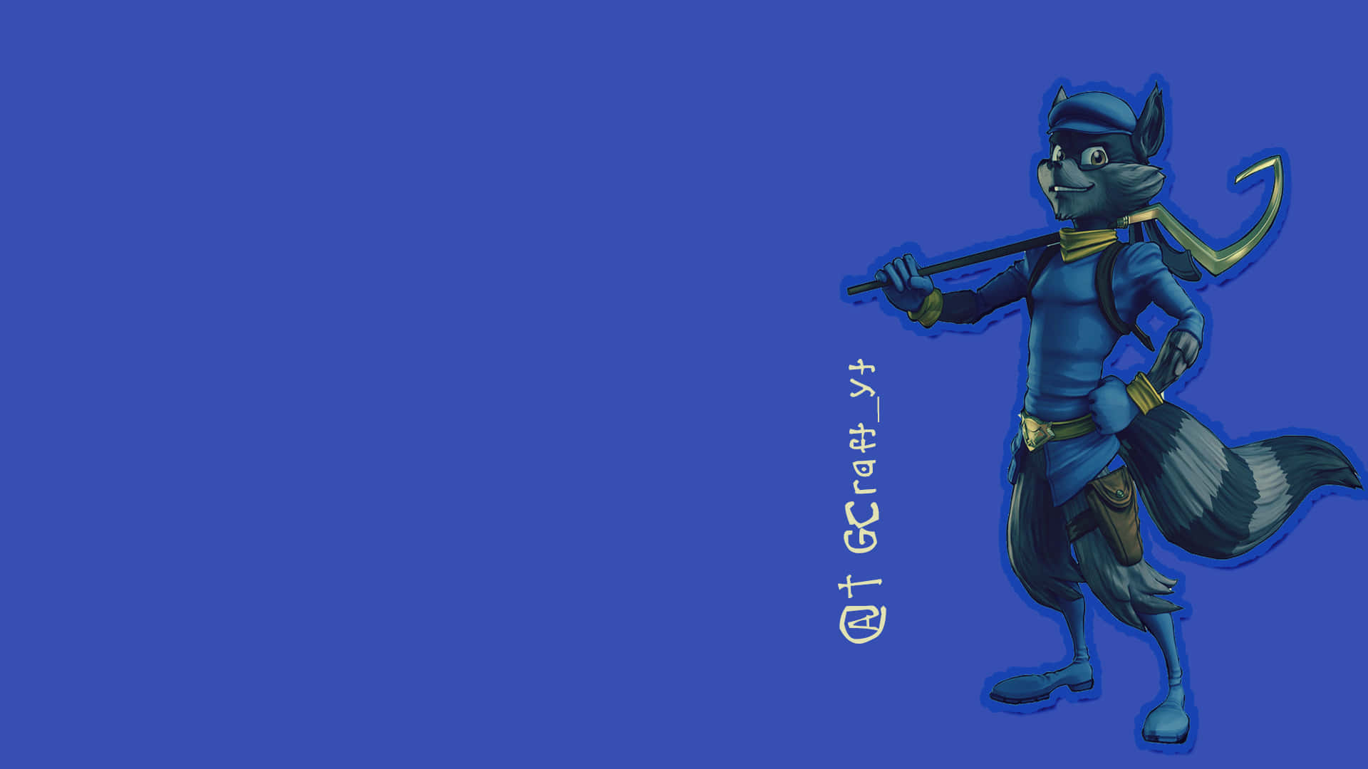 Sly Cooper On A Bright Blue Background Wallpaper